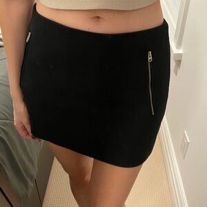 Wilfred Black Mini Skirt with Zip Detail